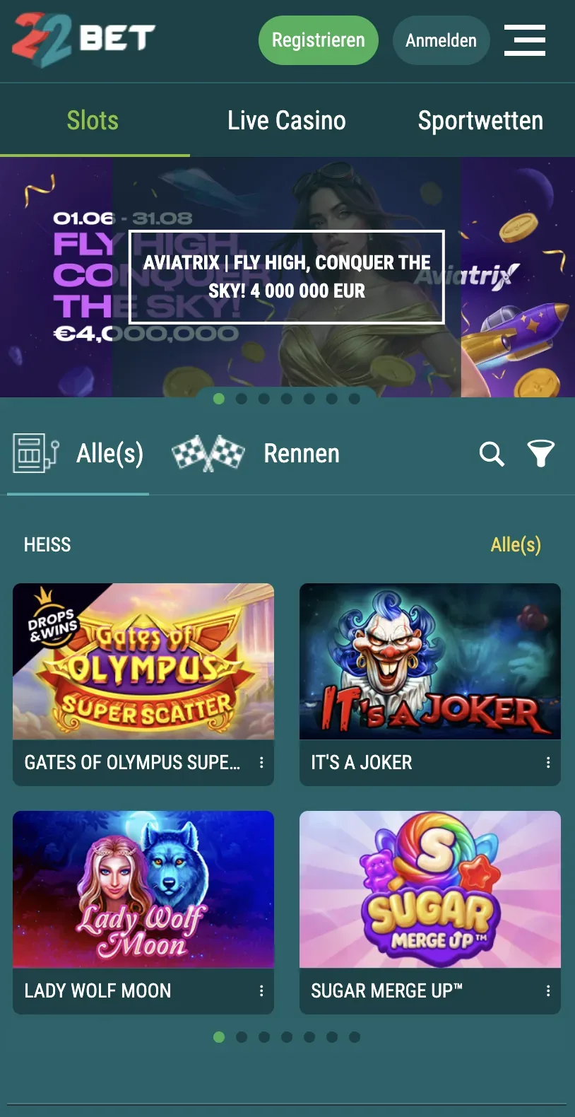 App-Ansicht 3 – 22Bet